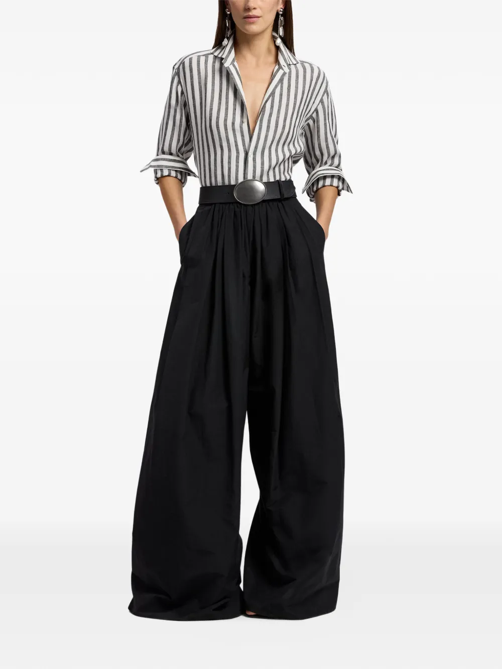 Ralph Lauren Collection Vannesa popeline plooibroek Zwart