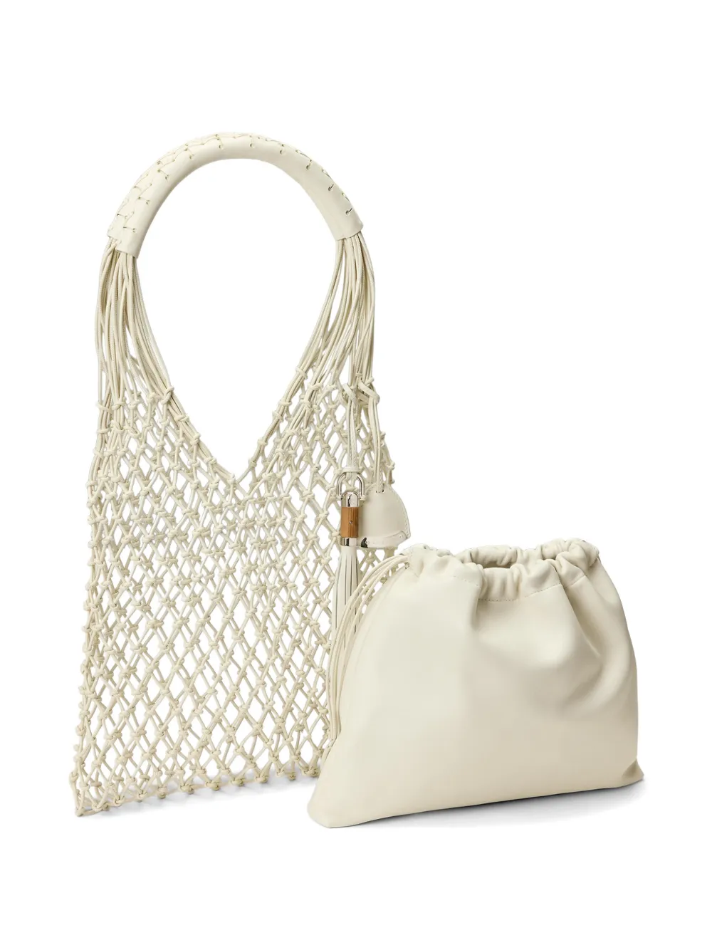 Ralph Lauren Collection Macramé shopper met kwastje Beige