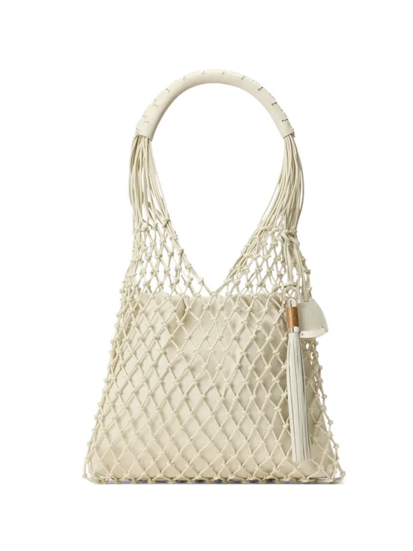 Ralph Lauren Collection Macramé Tassel Tote Bag in Neutrals
