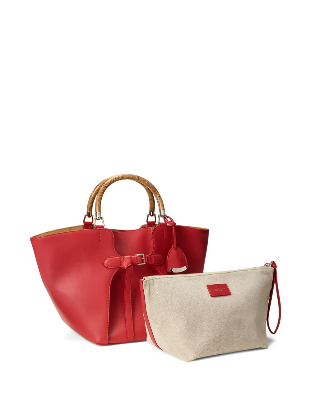 Ralph Lauren Collection Ralph kalfsleren shopper Rood