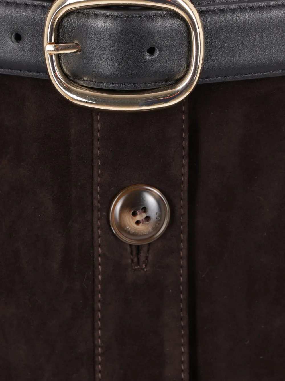 Button Belted Skirt