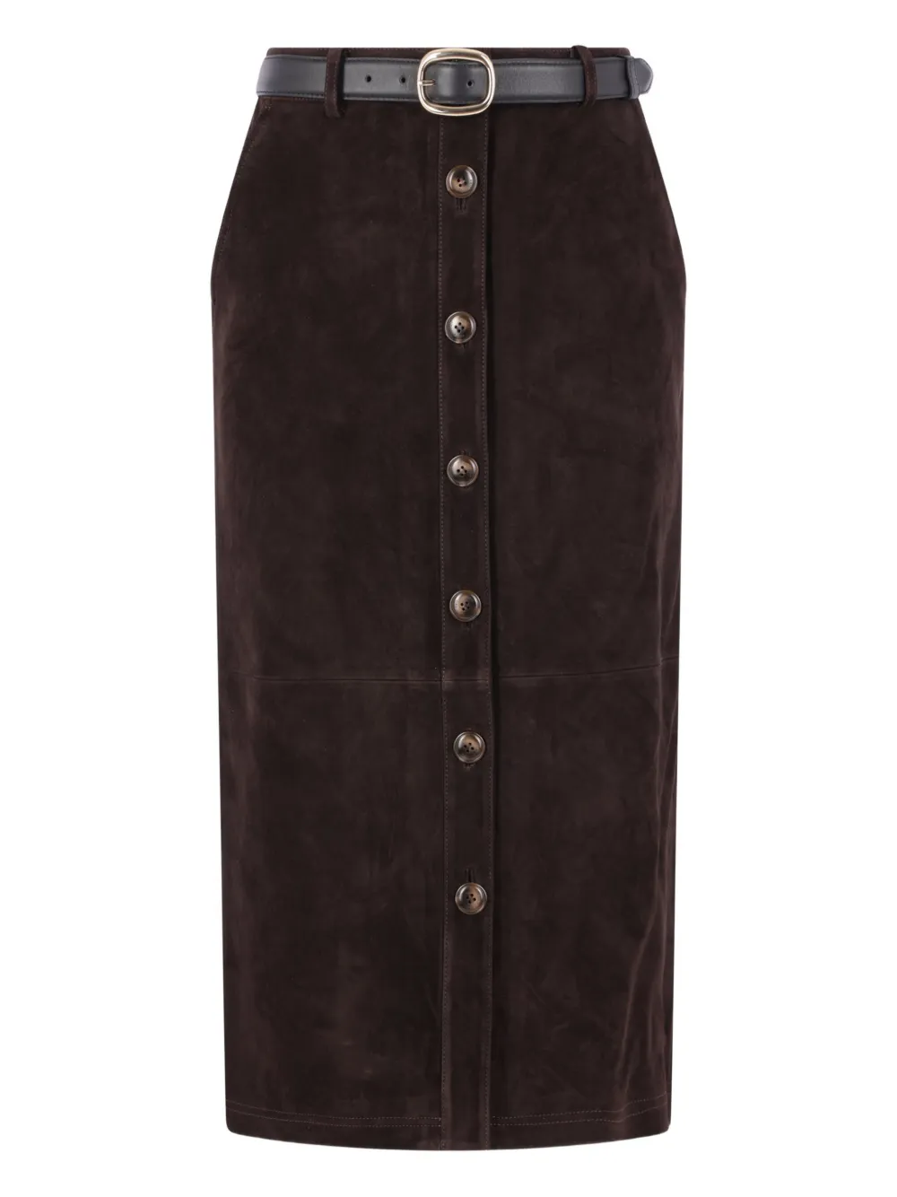 Self-Portrait button belted skirt | Braun | Image 1