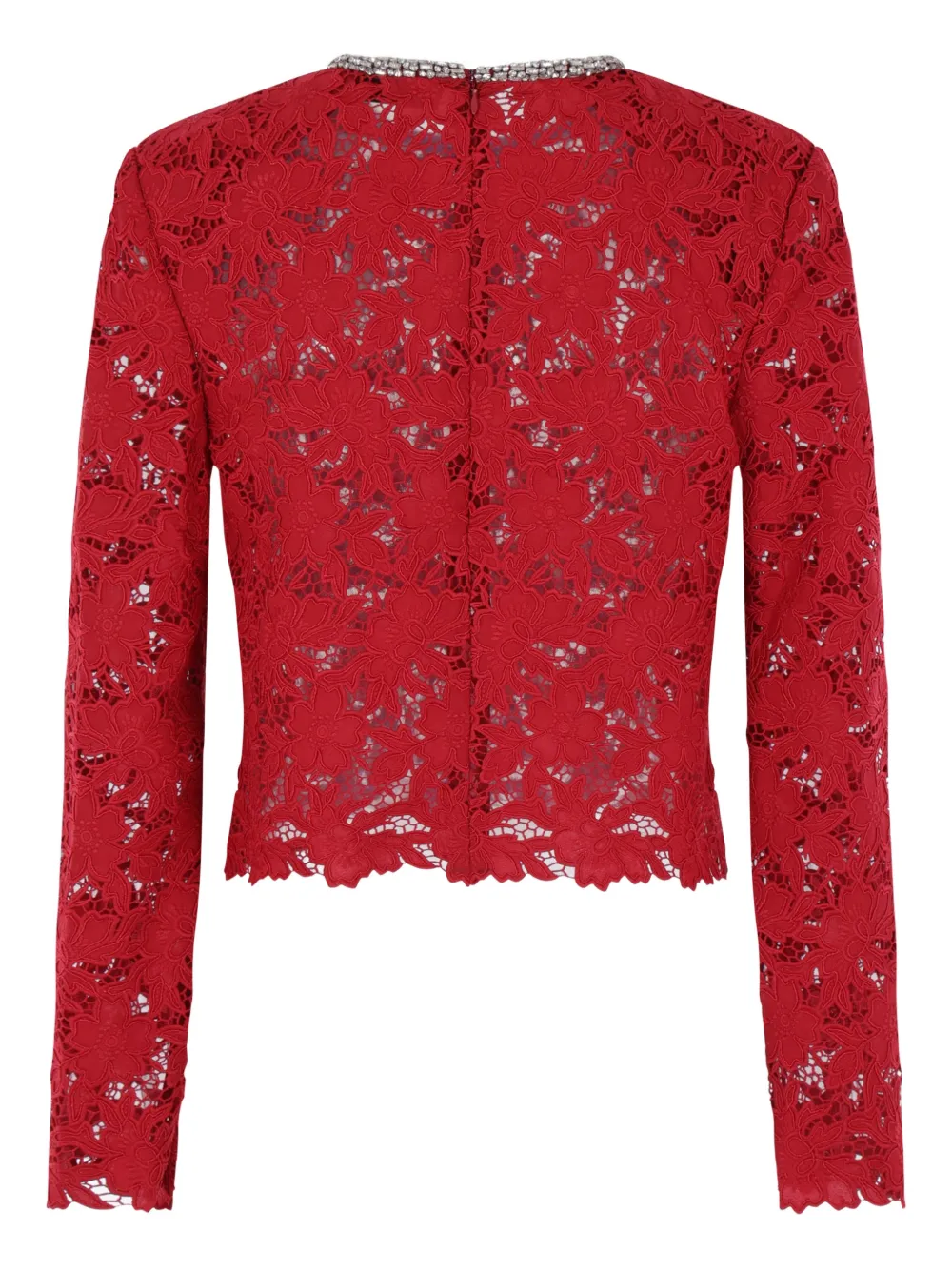 Self-Portrait lace-embellished top - Rood