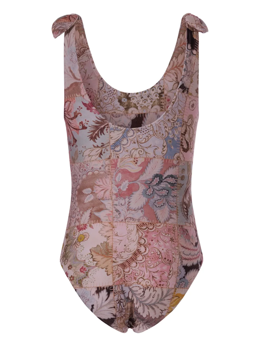 ZIMMERMANN Kids Badpak met gestrikt bandje en bloemenprint Roze