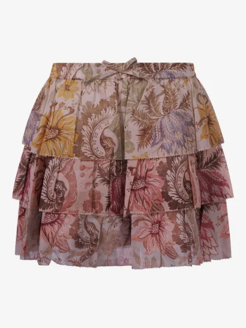 ZIMMERMANN Kids tiered floral skirt