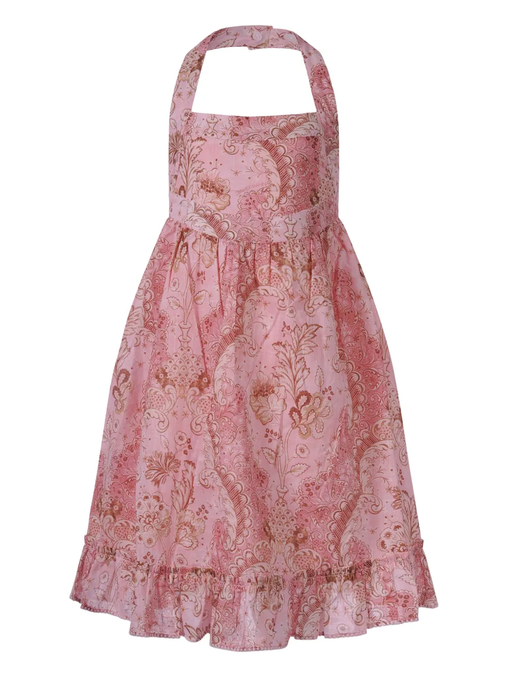 ZIMMERMANN Kids halterneck ruffled dress - Rosa