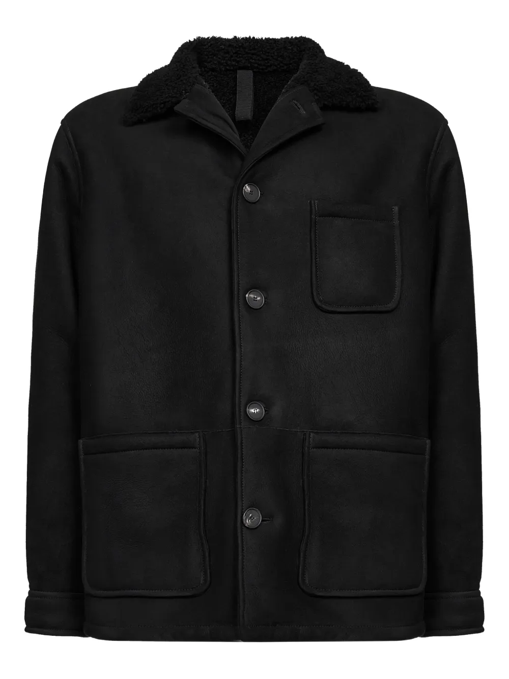 Tagliatore shearling-collar coat - Nero