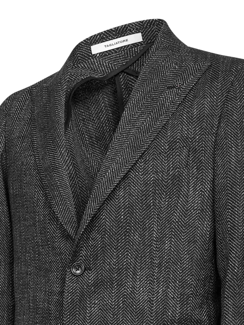 Tagliatore Jack met chevron streep en puntige revers Bruin