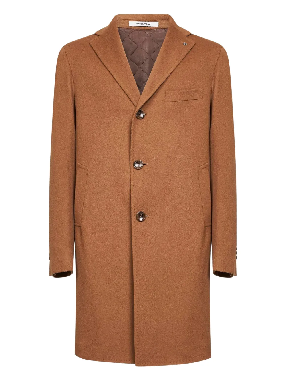 Tagliatore notched-lapel three-buttons coat - Marrone