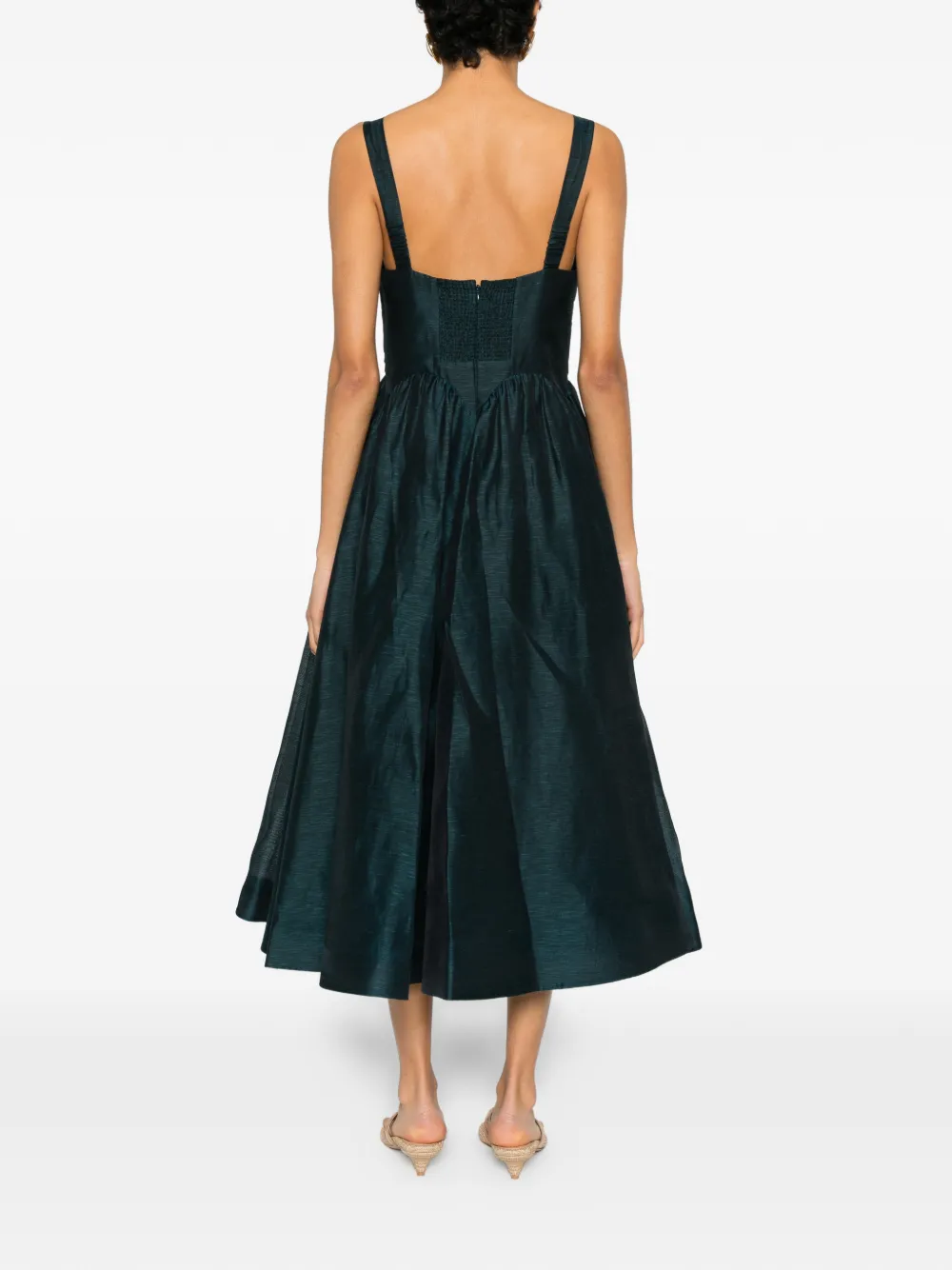 ZIMMERMANN Rebellion gedrapeerde midi-jurk Groen