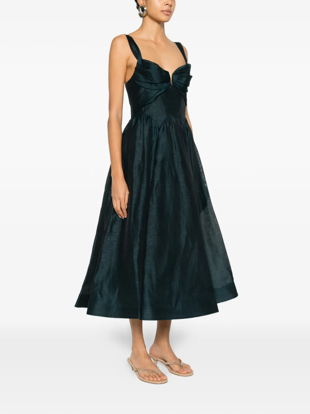  Zimmermann Pleated Straps Dress - Green 