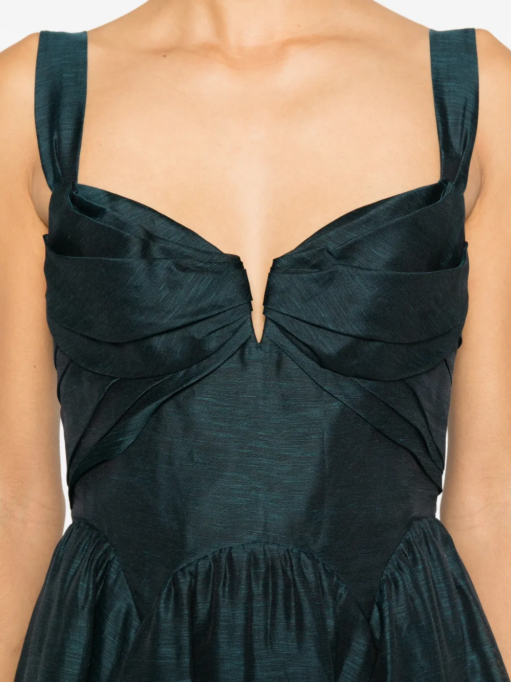 ZIMMERMANN Rebellion gedrapeerde midi-jurk Groen