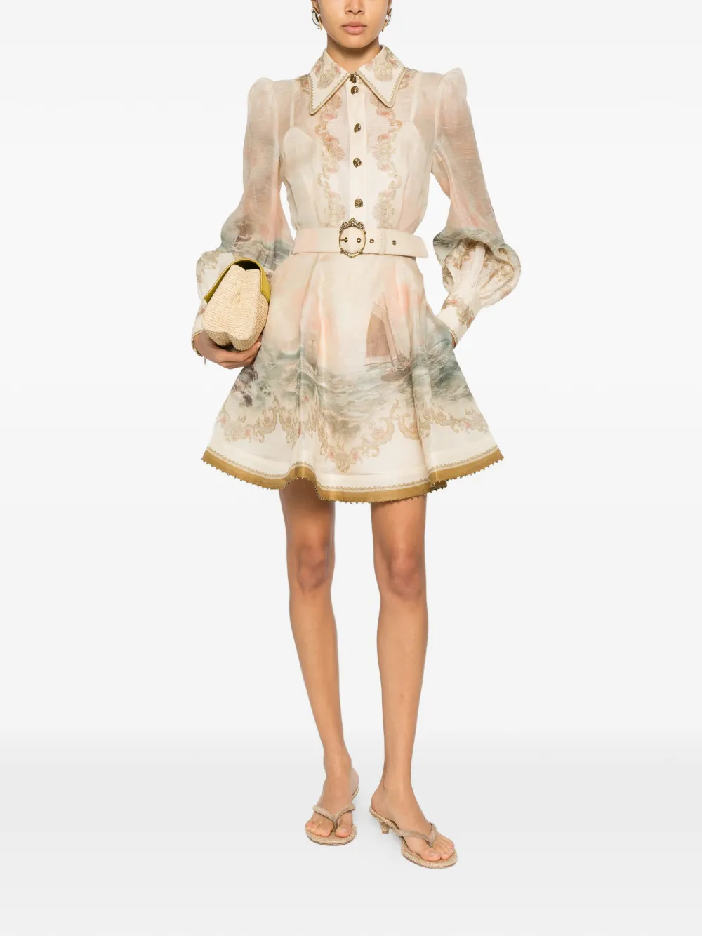 ZIMMERMANN buckle print dress - Beige