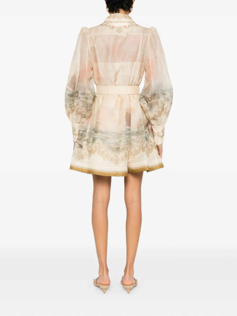 ZIMMERMANN Jurk met gespprint Beige