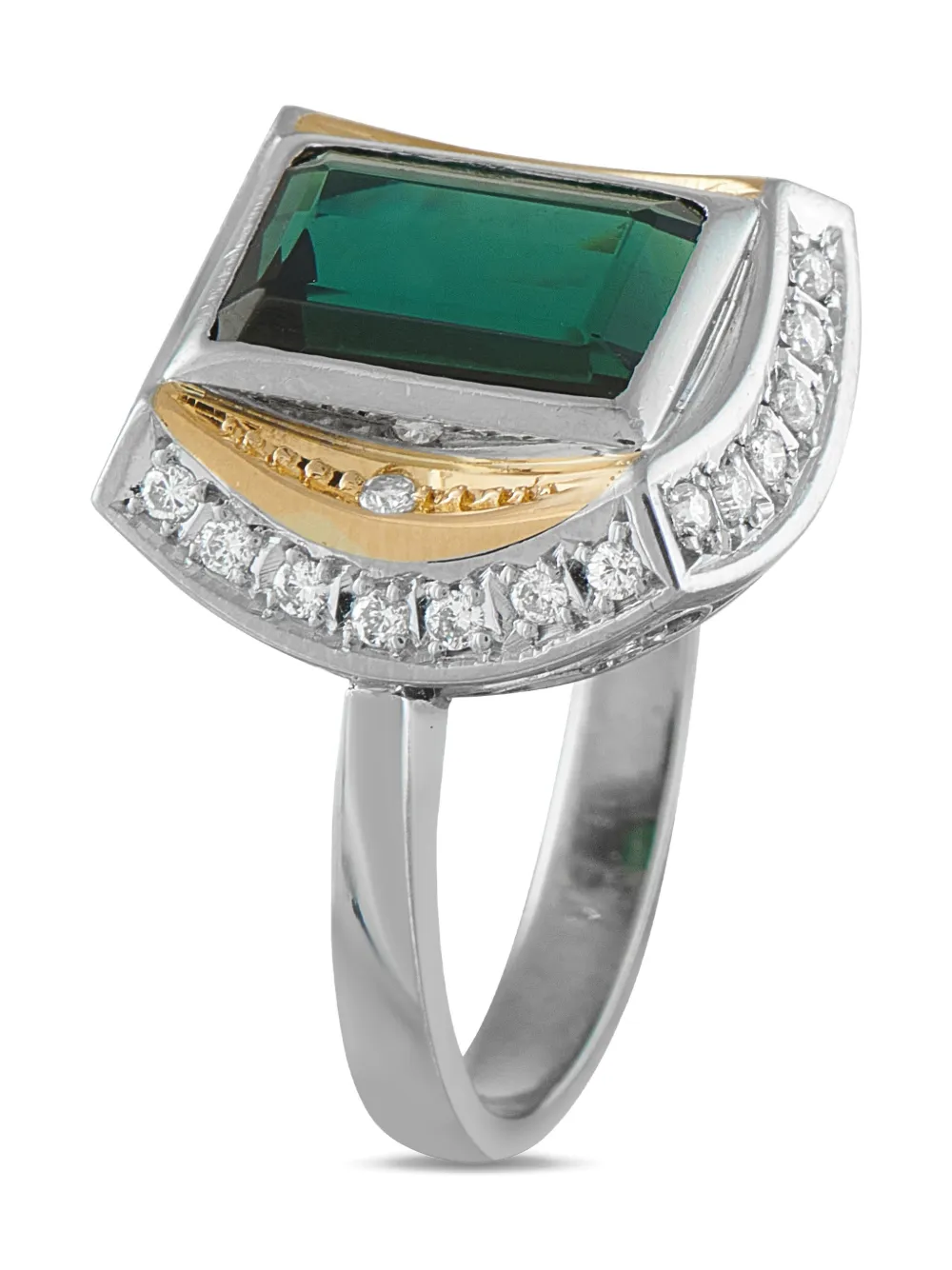 LB Exclusive 18K yellow gold diamond tourmaline ring - Silber