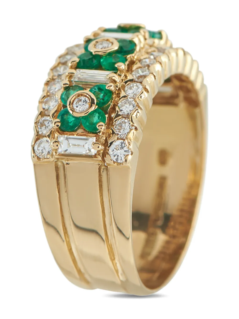 LB Exclusive 18K yellow gold diamond emerald ring - Oro