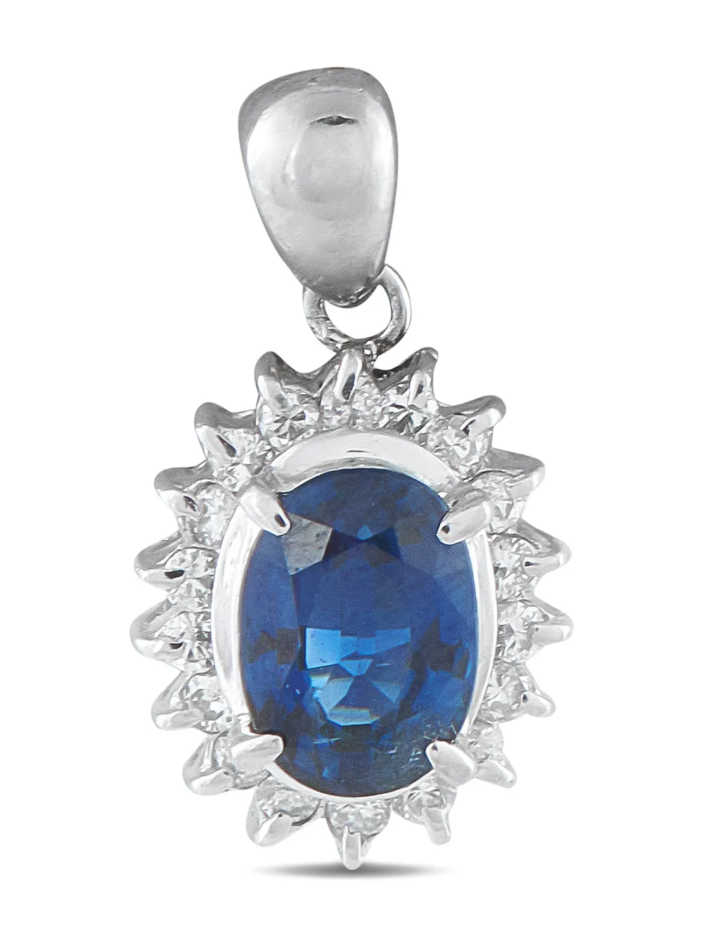 LB Exclusive platinum diamond sapphire pendant - Argento