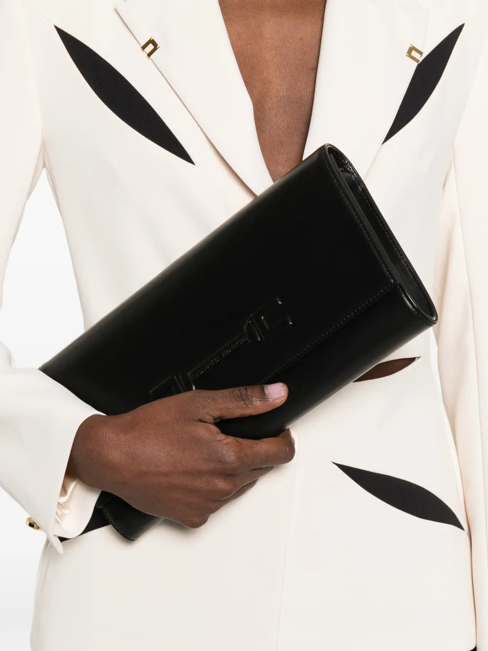 Elisabetta Franchi Buidel met logo-reliëf Zwart