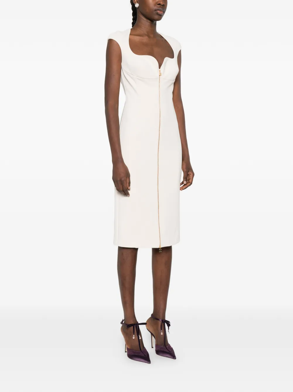  Elisabetta Franchi Zip Sheath Dress - Neutrals 
