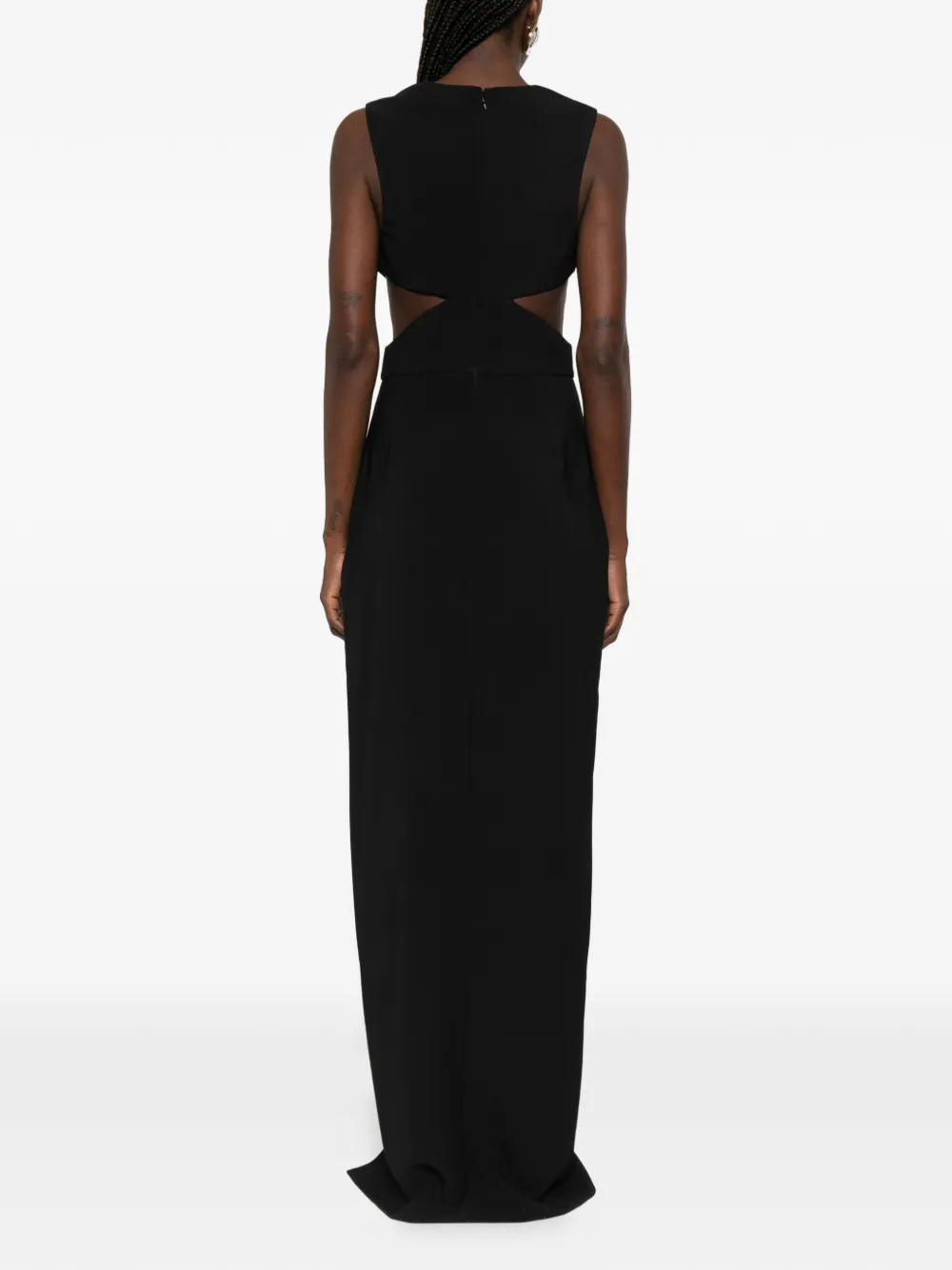 Elisabetta Franchi Maxi-jurk met V-hals en ketting Zwart