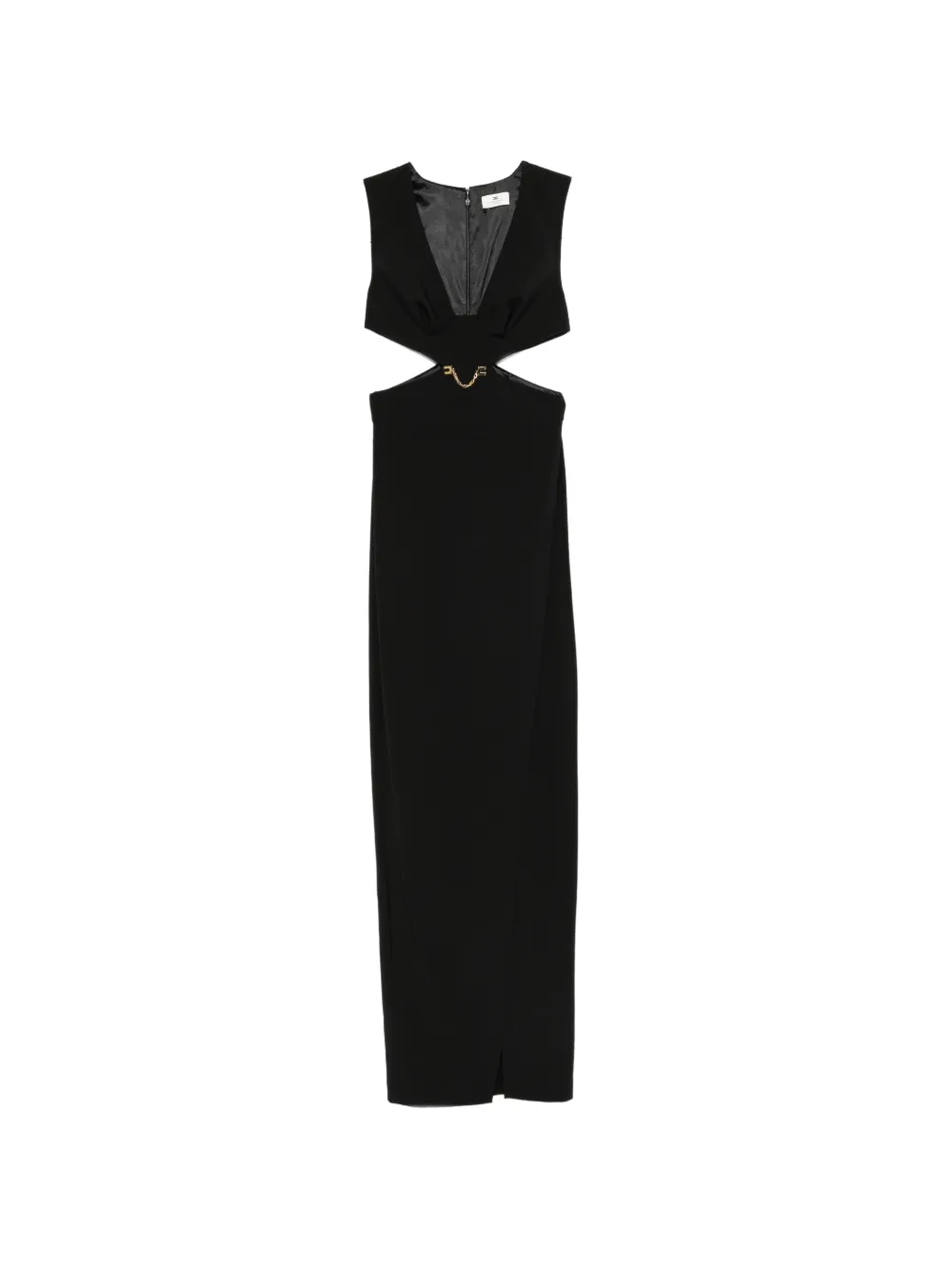 Elisabetta Franchi chain V-neck maxi dress - Nero