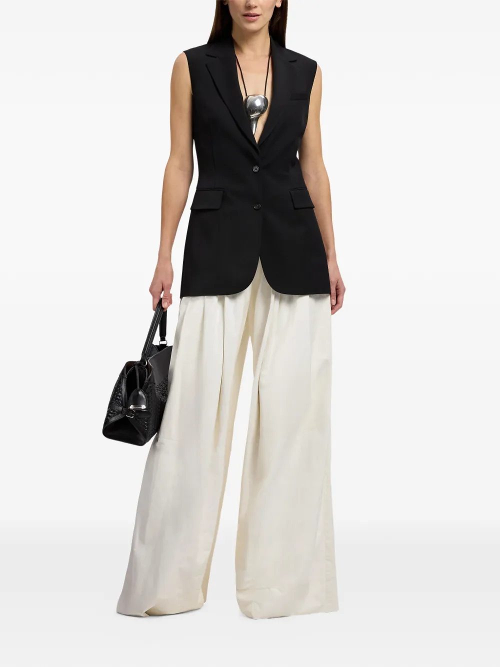  Ralph Lauren Collection Pleated Wide-leg Trousers - Neutrals 