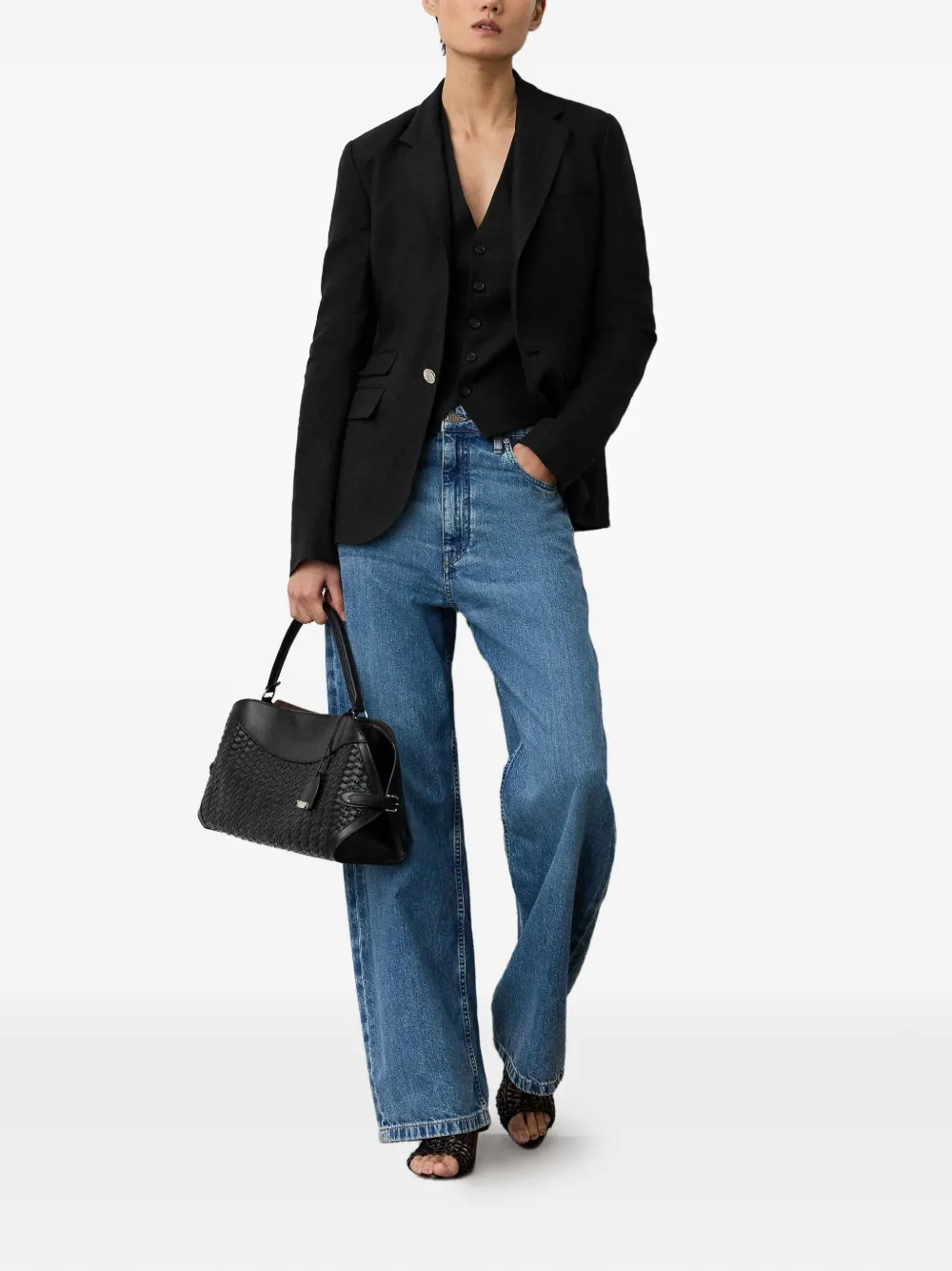Ralph Lauren Collection Linnen jack Zwart