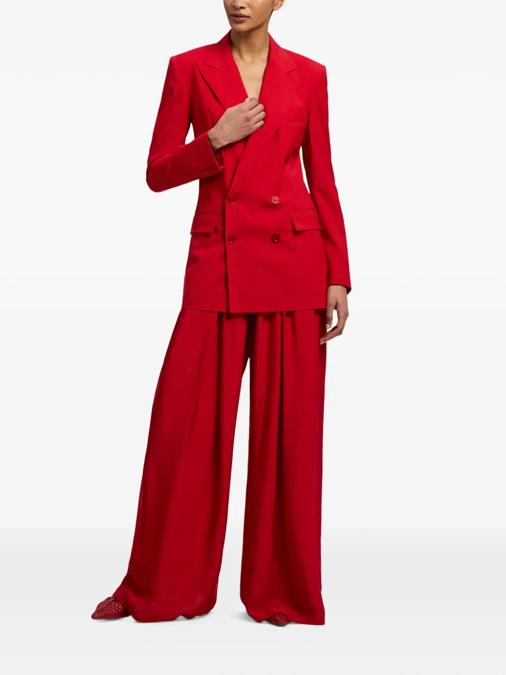 Ralph Lauren Collection Ramona blazer met dubbele rij knopen Rood