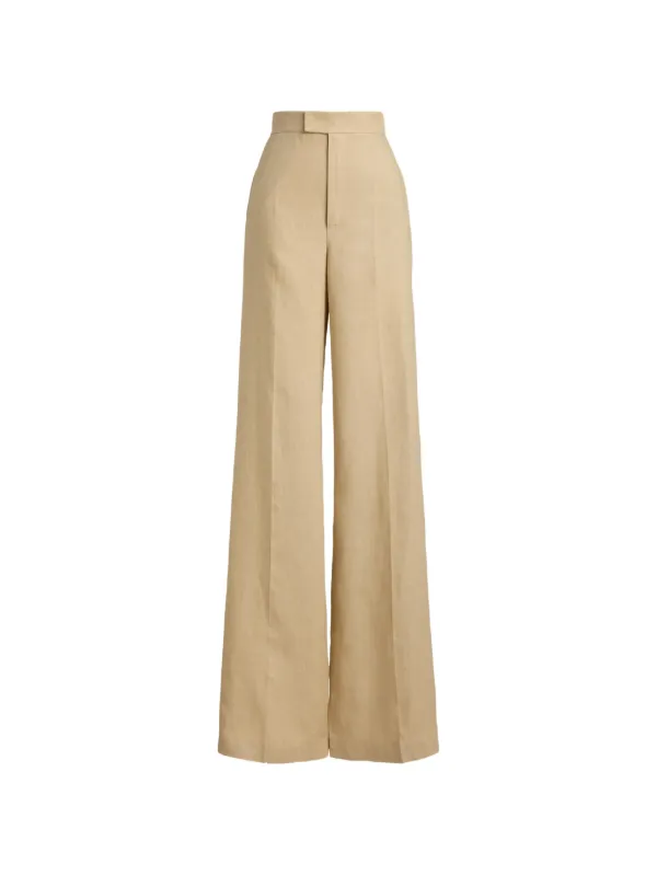 Ralph Lauren Collection Dean Waist Darts Linen Trousers in Neutrals