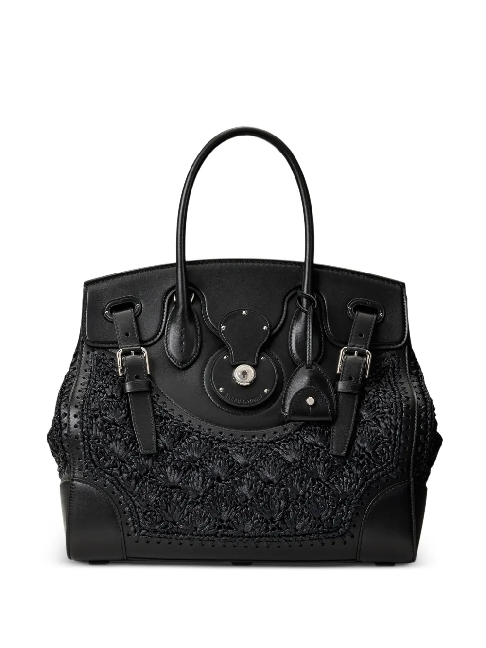 Ralph Lauren Collection Soft Ricky 33 braided tote bag - Nero