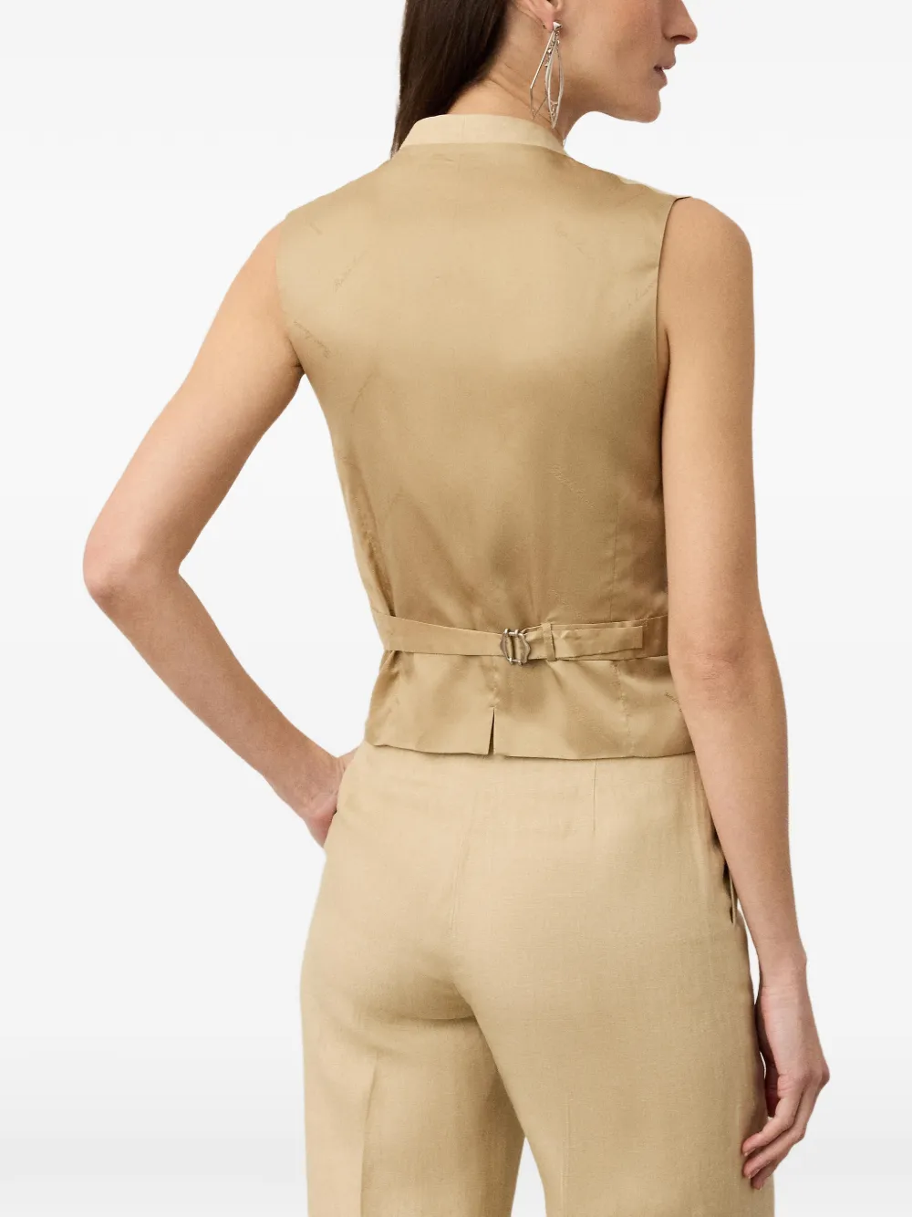 Jaiden V-Neck Buttoned Linen Vest