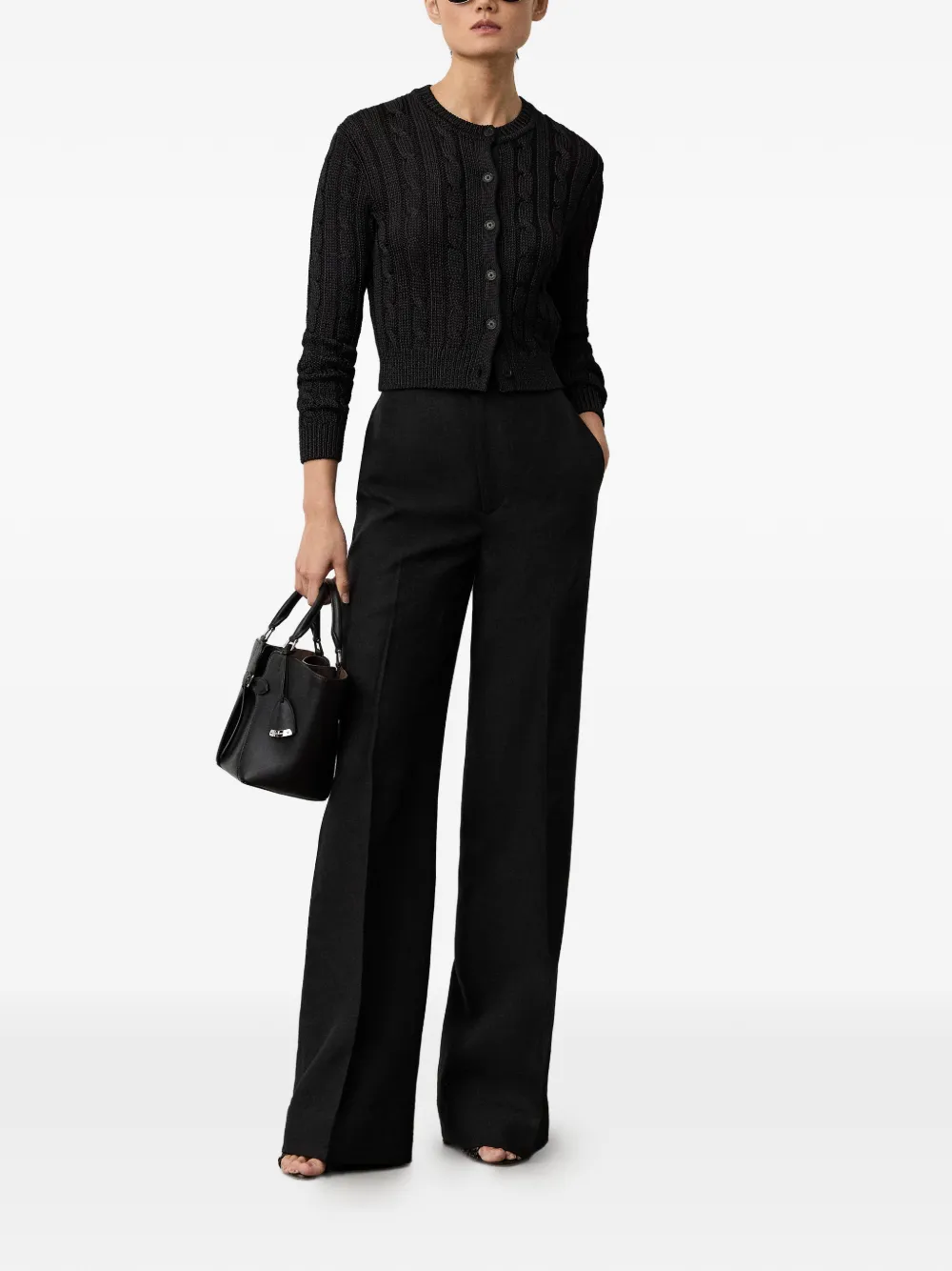 Ralph Lauren Collection Dean broek met gekreukt effect Zwart