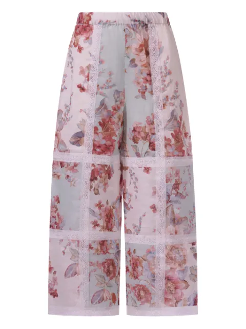 ZIMMERMANN Kids foral-print lace trousers