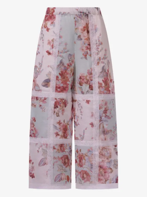 ZIMMERMANN Kids pantalon en dentelle à fleurs