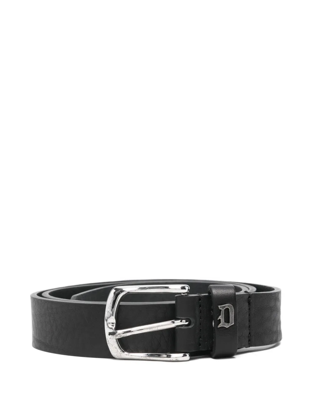 DONDUP silver-tone buckle belt - Nero