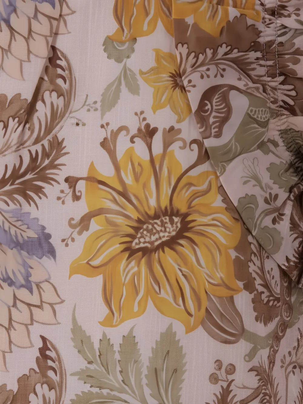 Zimmermann Ruffled Floral Blouse In Pink