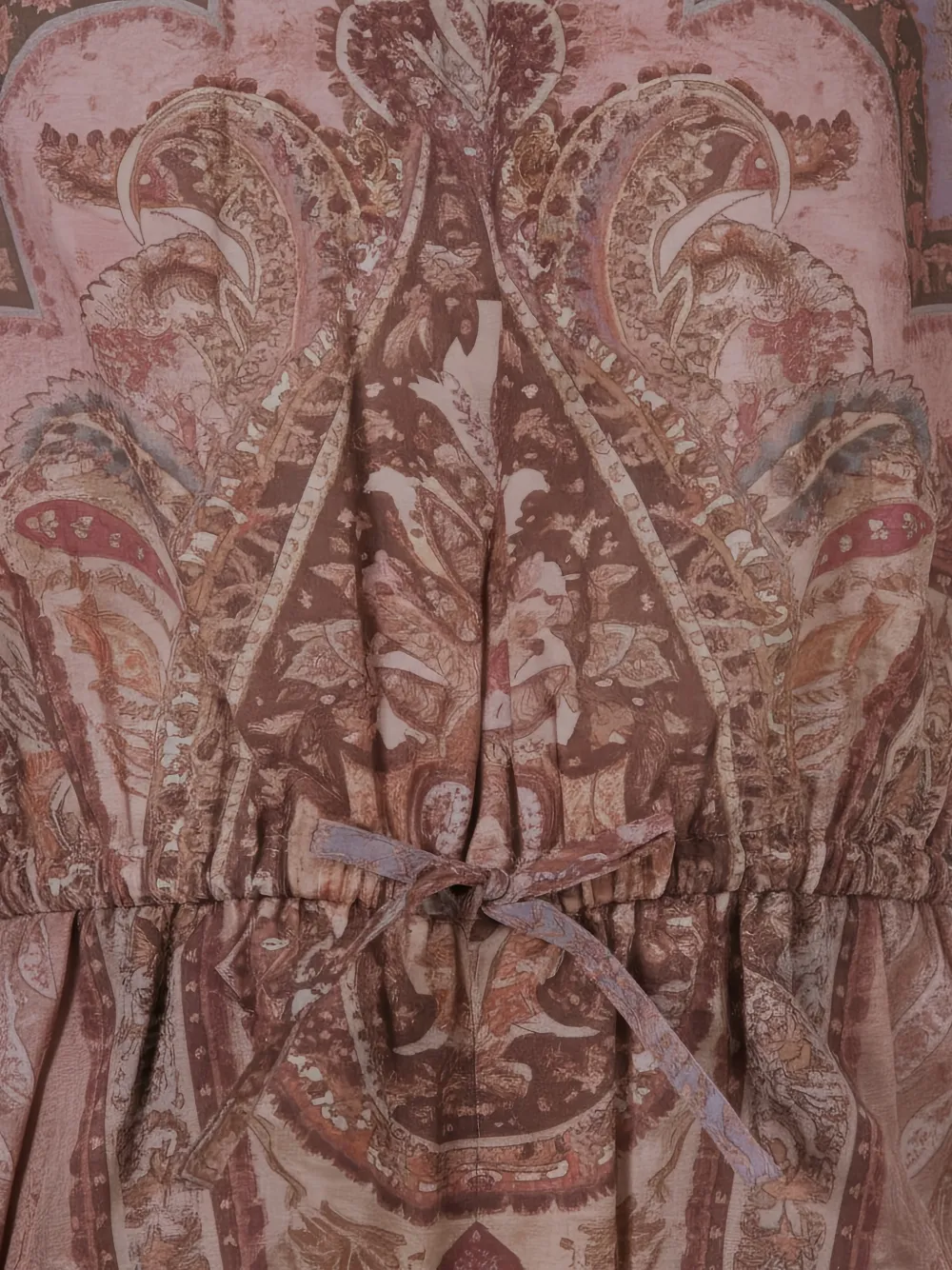 Zimmermann Ruffled Paisley-print Playsuit In Brown