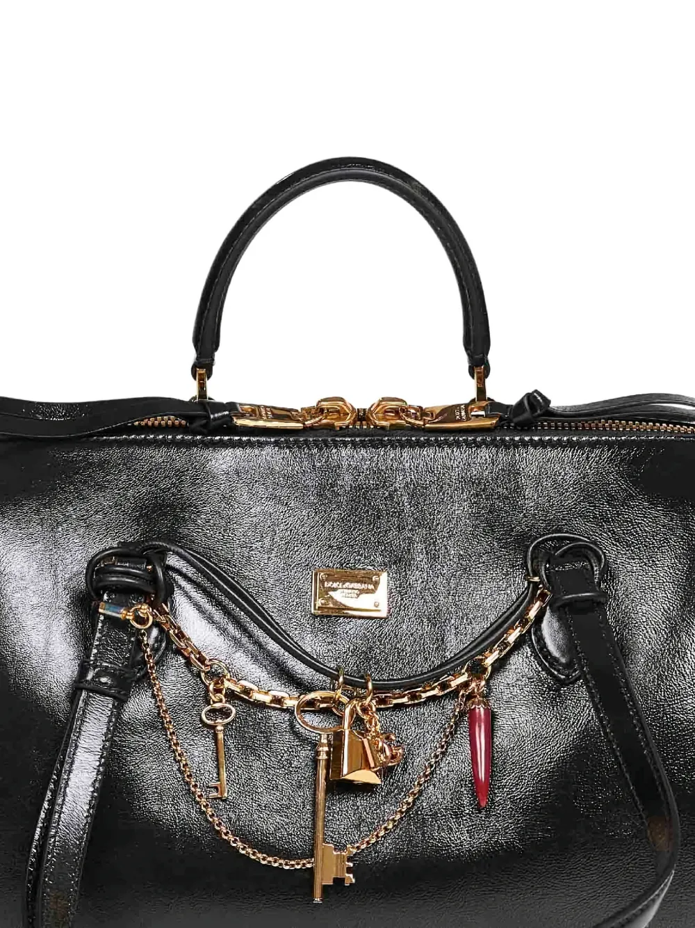 Dolce & Gabbana Vittoria leren shopper Zwart