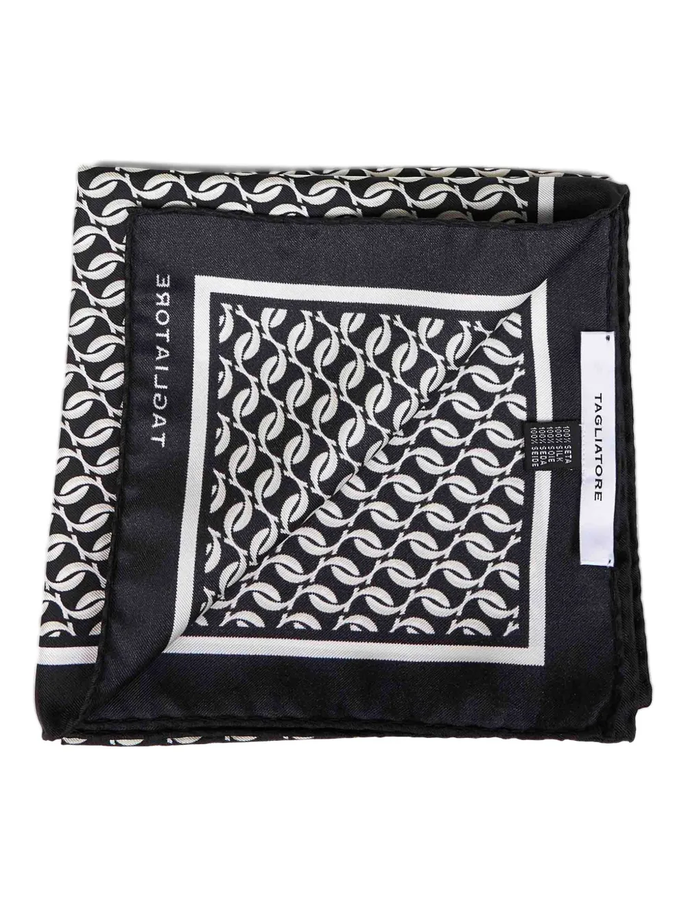 Tagliatore Sjaal met jacquard - Zwart