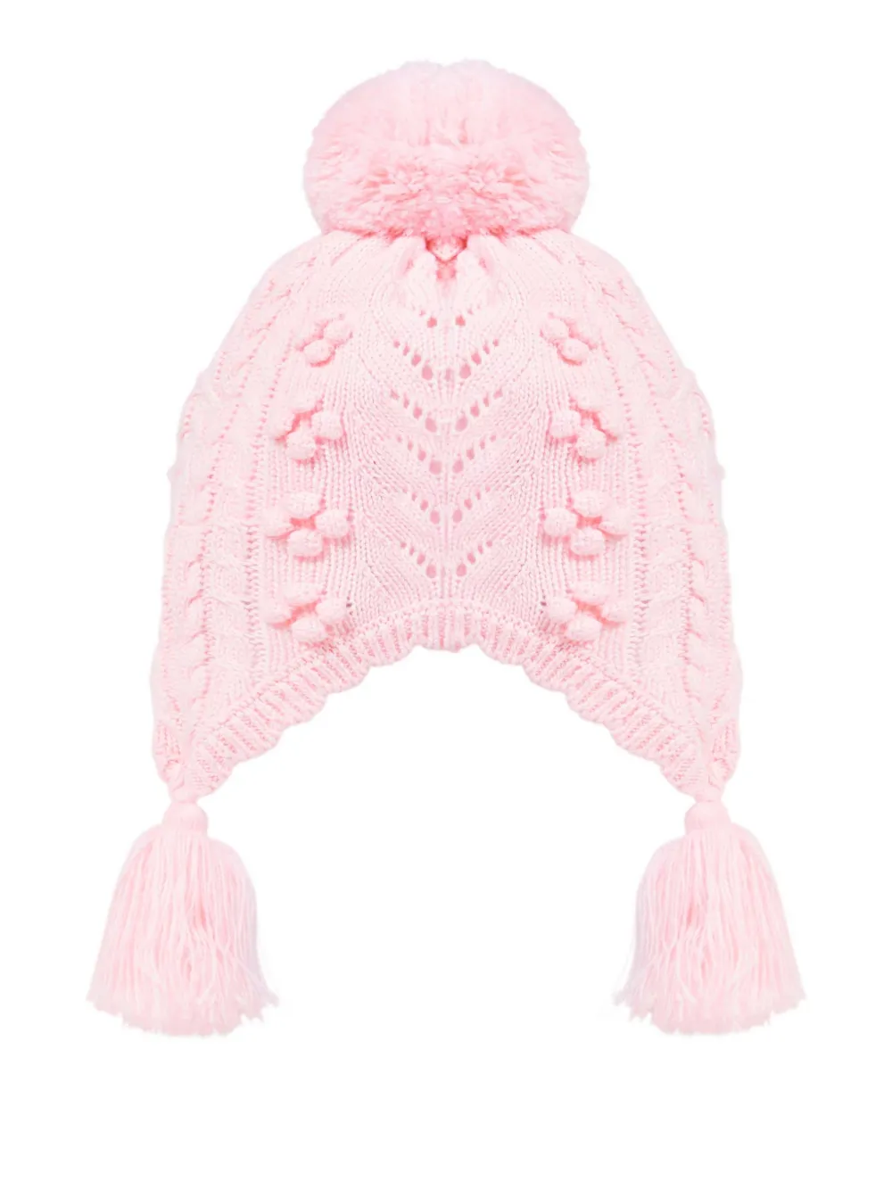 LOUISE MISHA KIDS pompom tassel beanie hat - Roze
