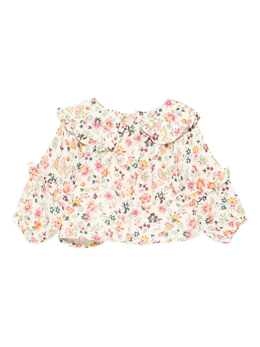 LOUISE MISHA KIDS Cleo ruffled-collar floral-print shirt - Nude