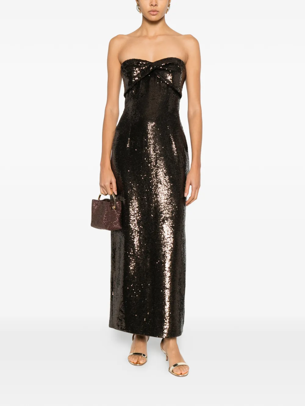 Roland Mouret sequin strapless dress - Bruin