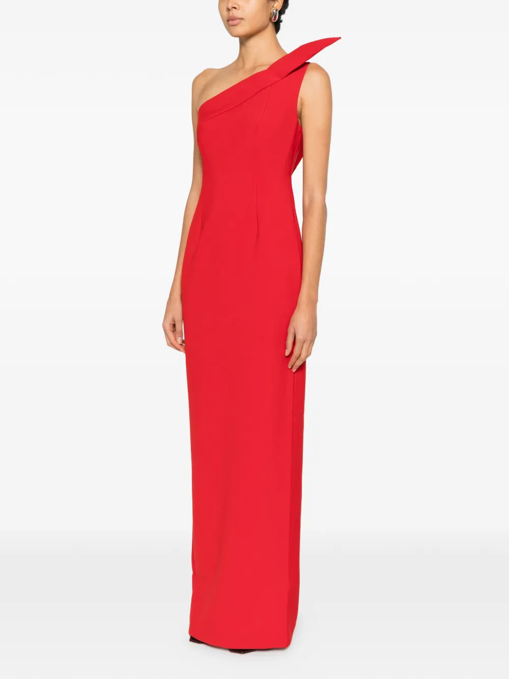 Roland Mouret Asymmetrische maxi-jurk Rood