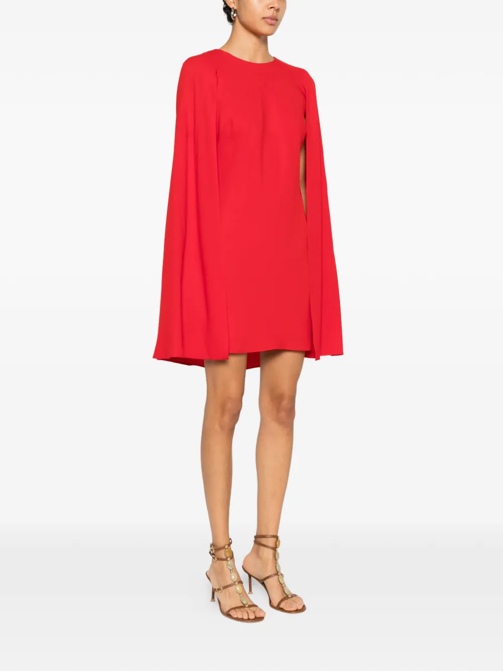  Roland Mouret Cape Sleeve Dress - Red 