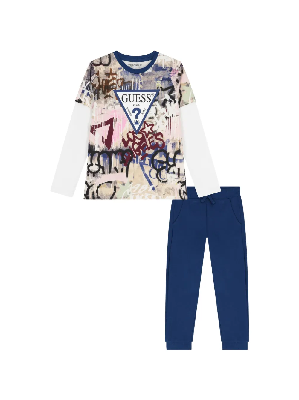guess kids Tuta sportiva con logo - Blu