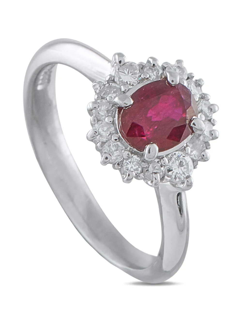LB Exclusive platinum diamond ruby ring - Silber