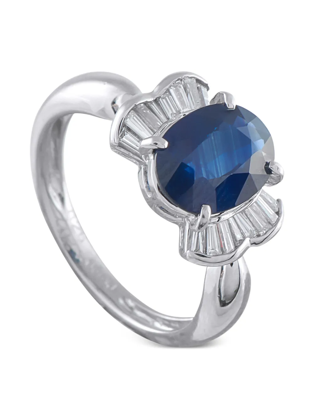 LB Exclusive platinum diamond sapphire fine ring - Argento