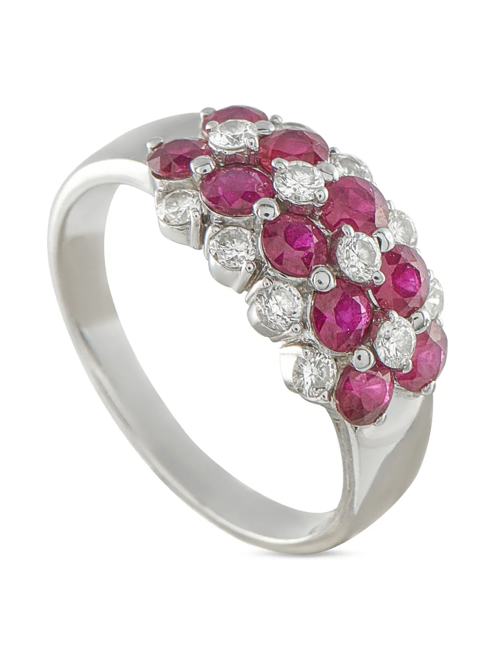 LB Exclusive 18K white gold diamond ruby ring - Argento