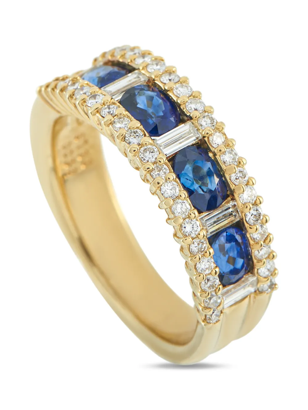 LB Exclusive 18K yellow gold diamond sapphire ring - Oro