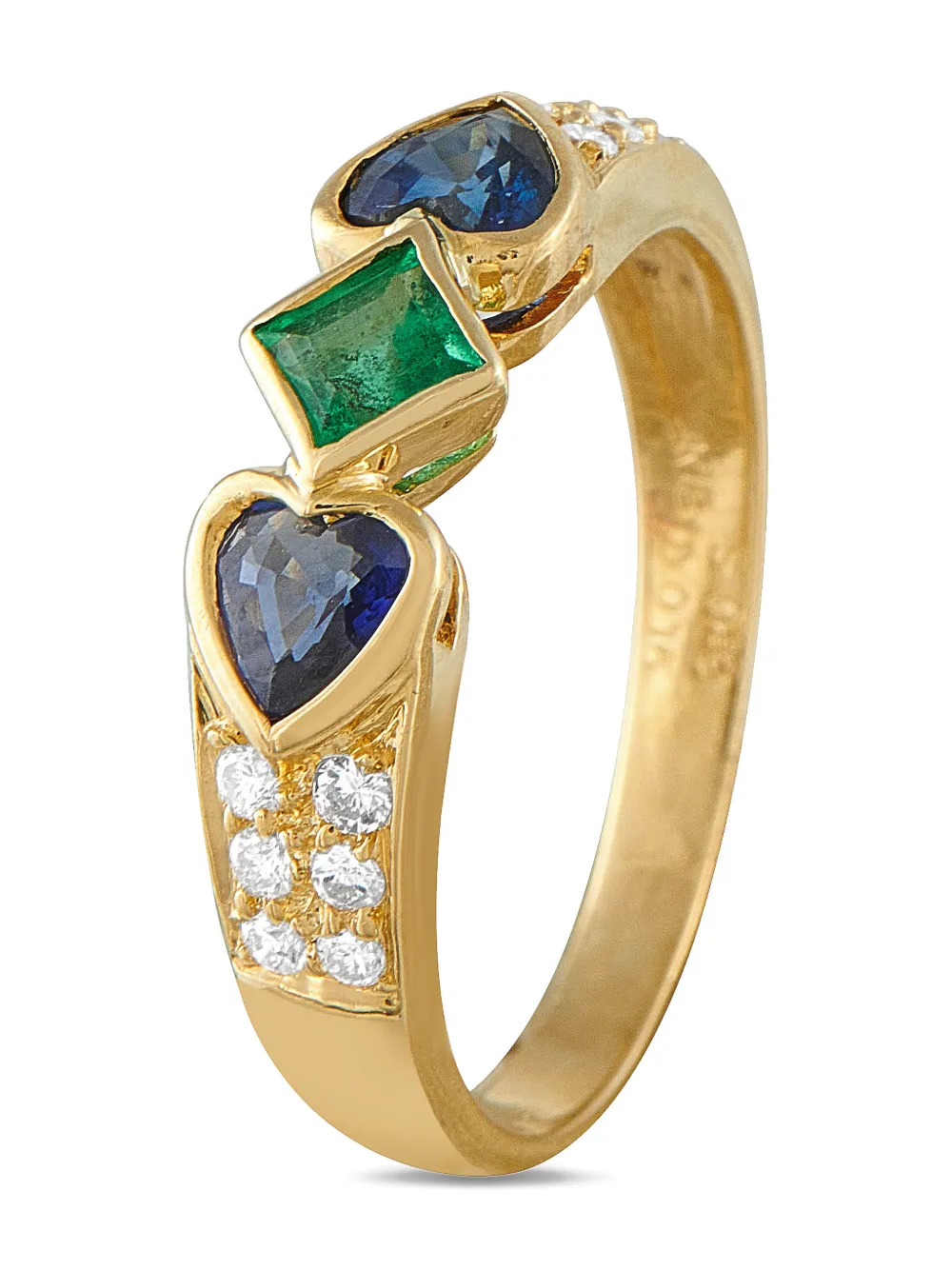 LB Exclusive 18K yellow gold band multi-stone ring - Oro